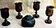 Handcarved Wooden Wine Goblets and handcarved Ebony Sugar Bowl